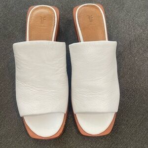 Super soft white leather mules, wore once just a little big so need to sell.